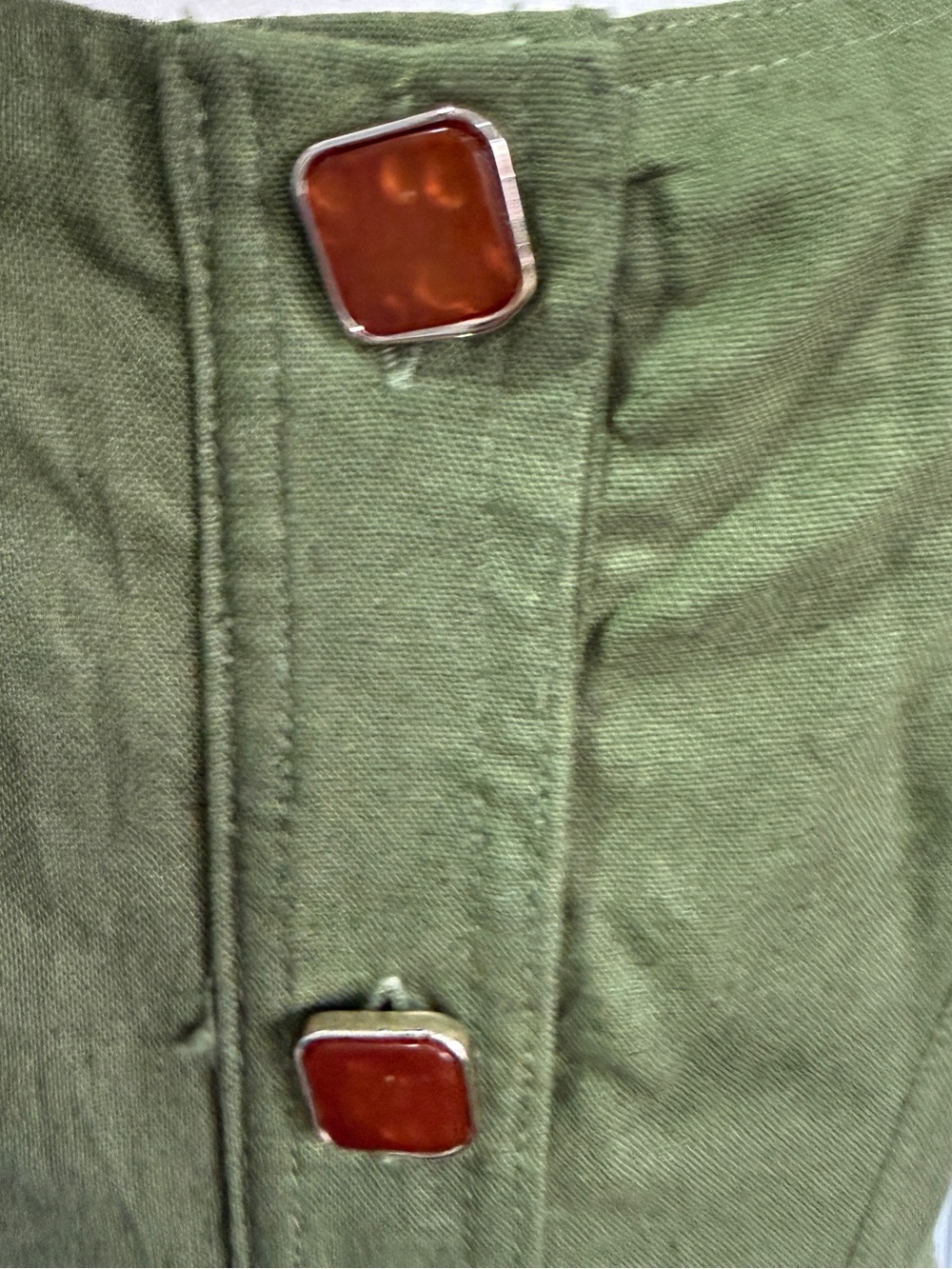Taylor Olive Green Linen Midi Dress Belted Size 8 Coastal Resort Minimalist - Picture 5 of 14